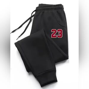 NEW Men's Black W/ Red & White "23" Fashion Hip-Hop Sweatpants Size XL